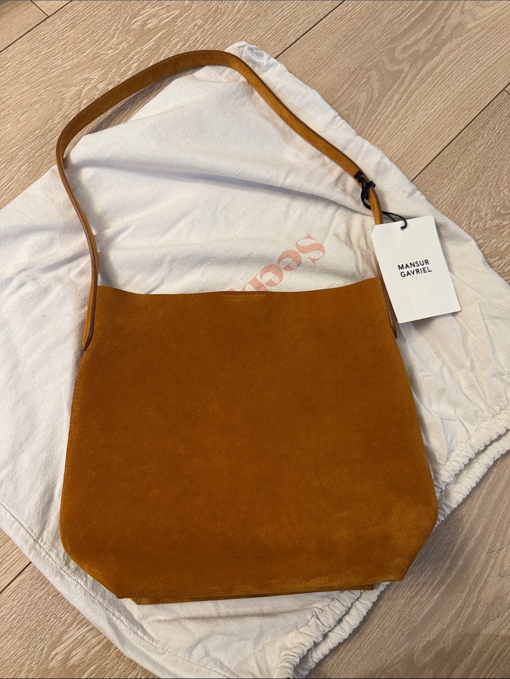 NWT Mansur Gavriel Small Everyday Cabas Suede Shoulder Bag